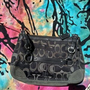 Coach Black and Gray Shoulder Bag